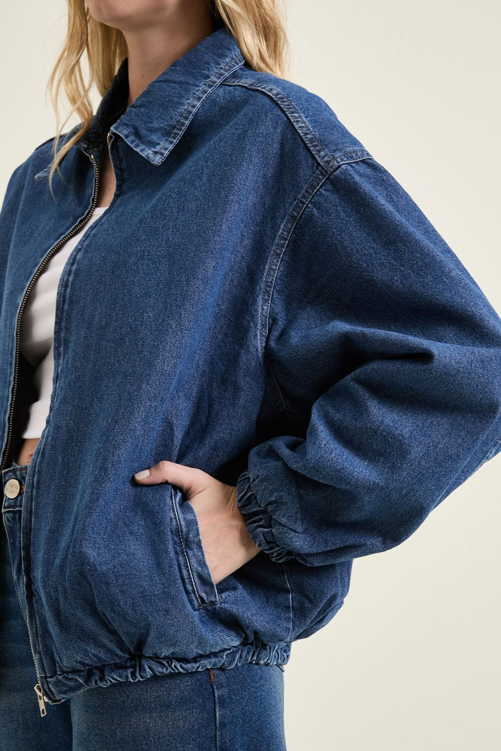 Campera Over Bomb Denim Blue