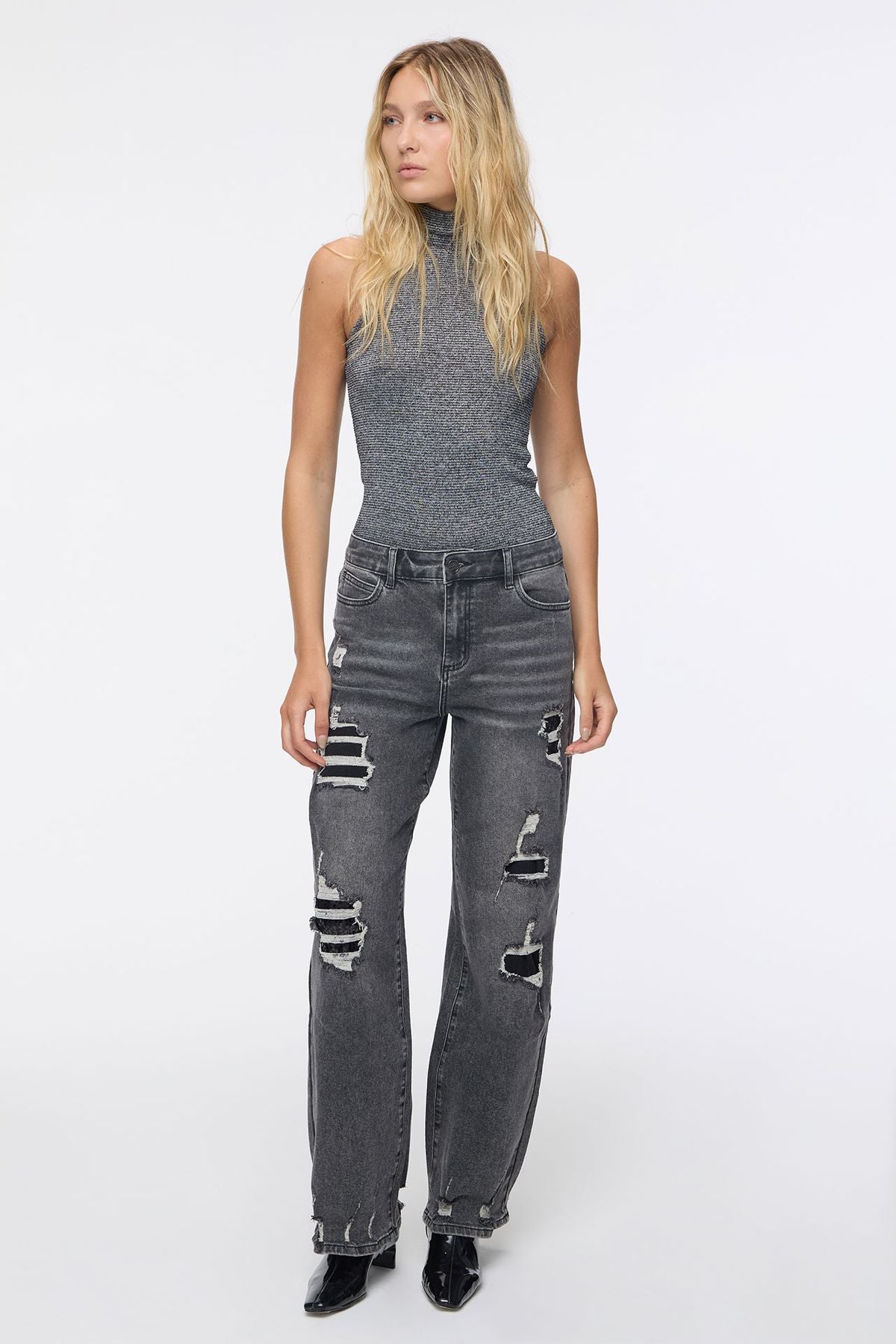 Straight Dark Grey Trash