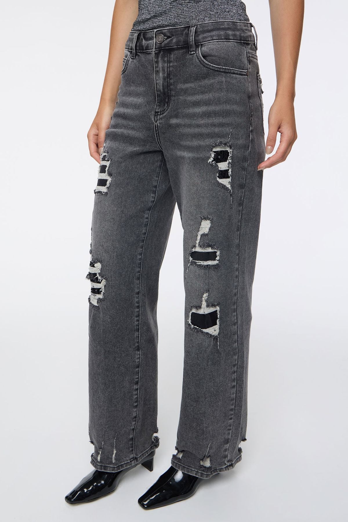 Straight Dark Grey Trash
