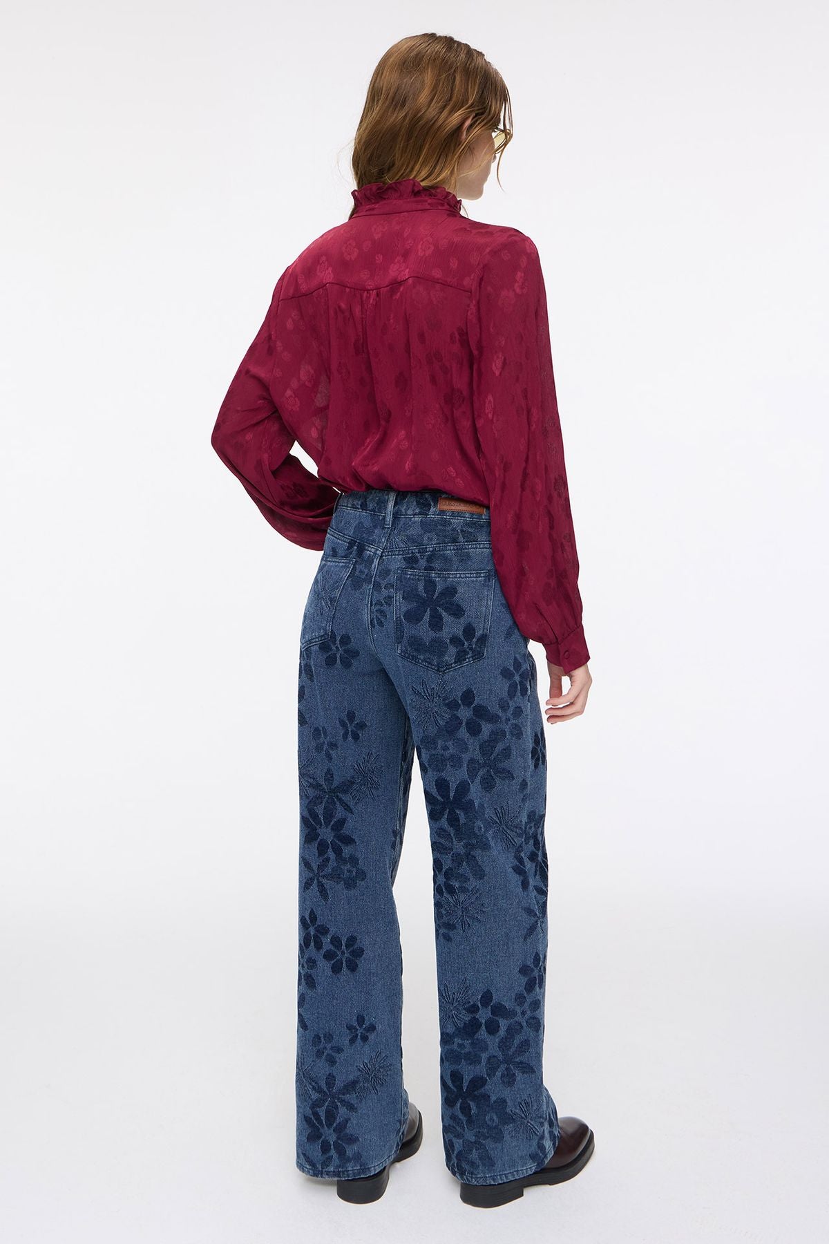 Wide Jacquard Denim Blue