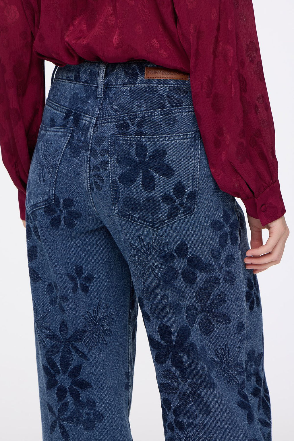 Wide Jacquard Denim Blue