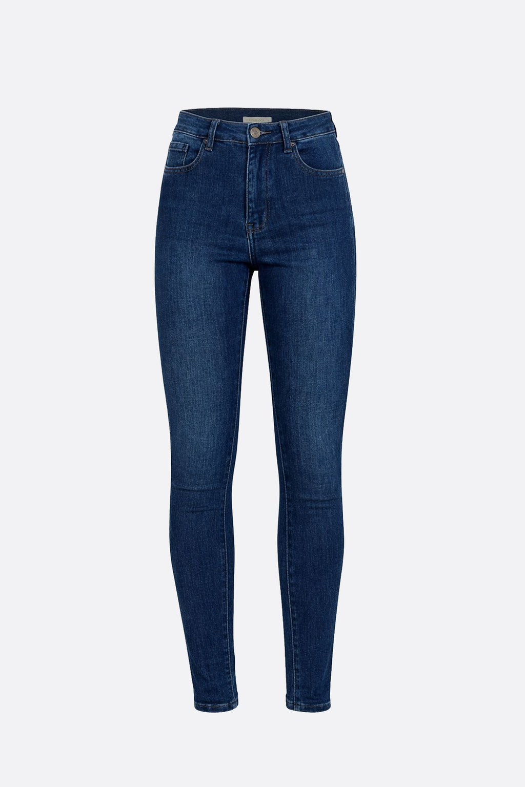 Skinny Mid Rise Raw Blue