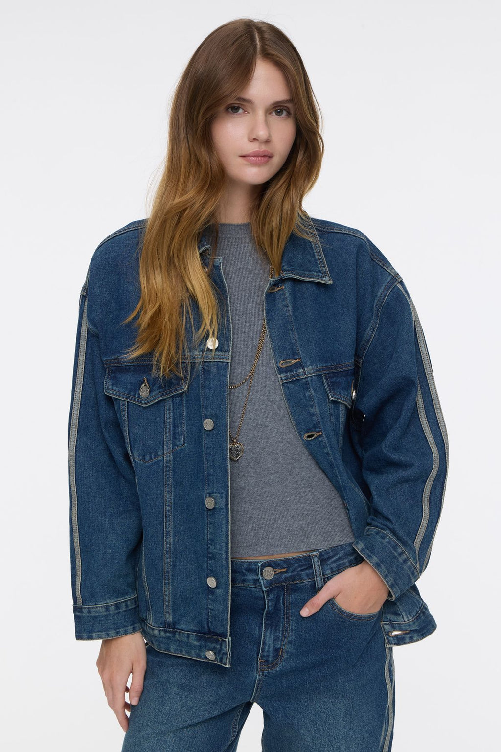 Campera Stripes Vintage Blue
