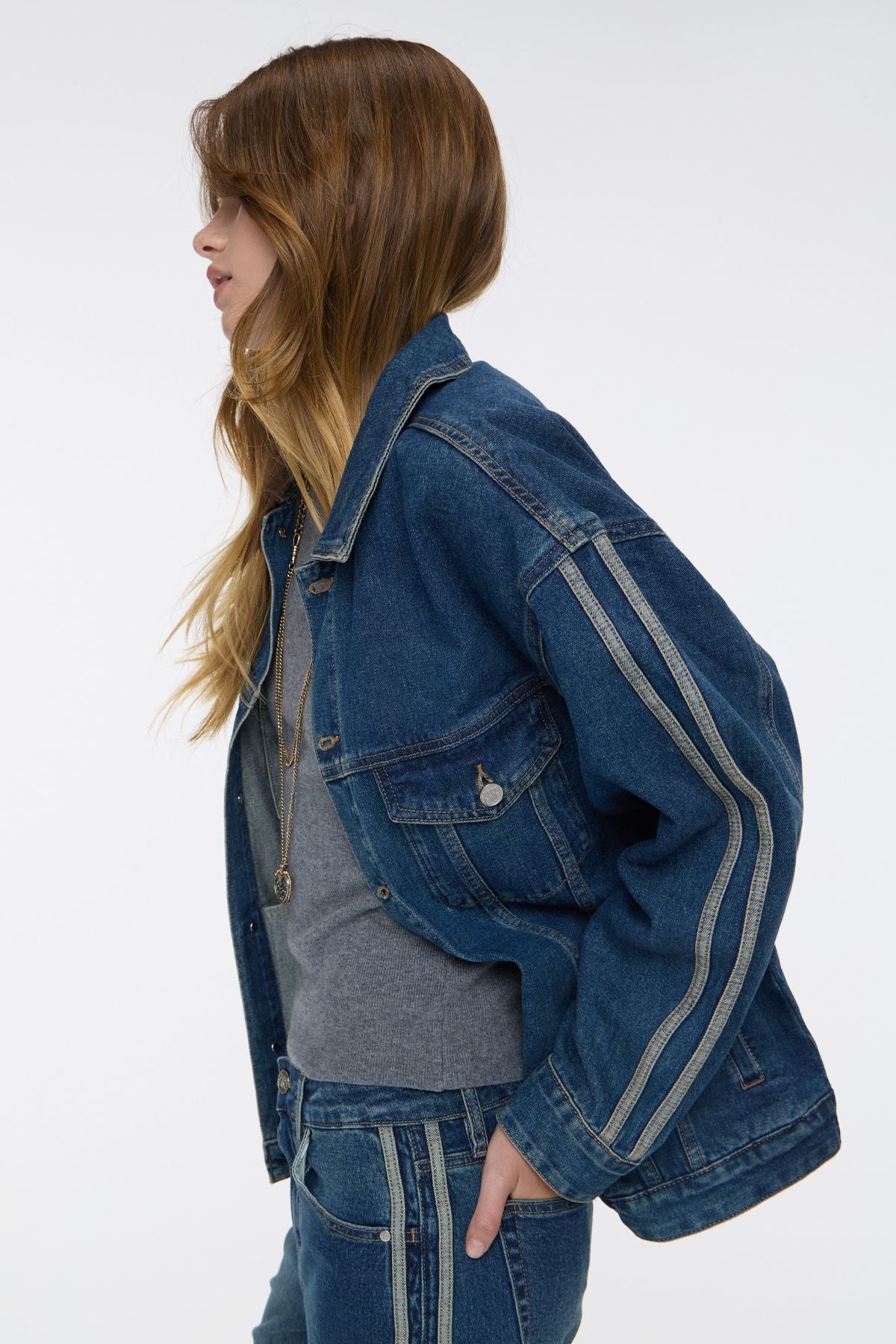Campera Stripes Vintage Blue