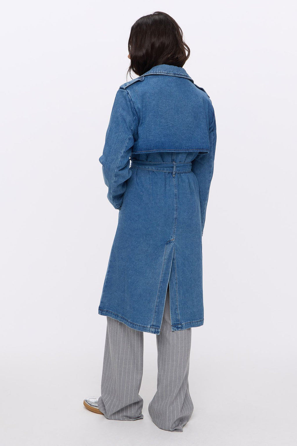 Trench Trendy Denim Blue