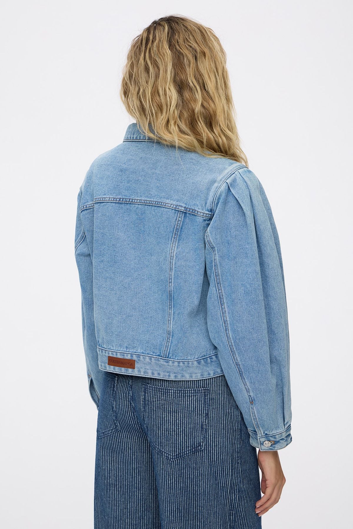 Campera Pleats Denim Blue