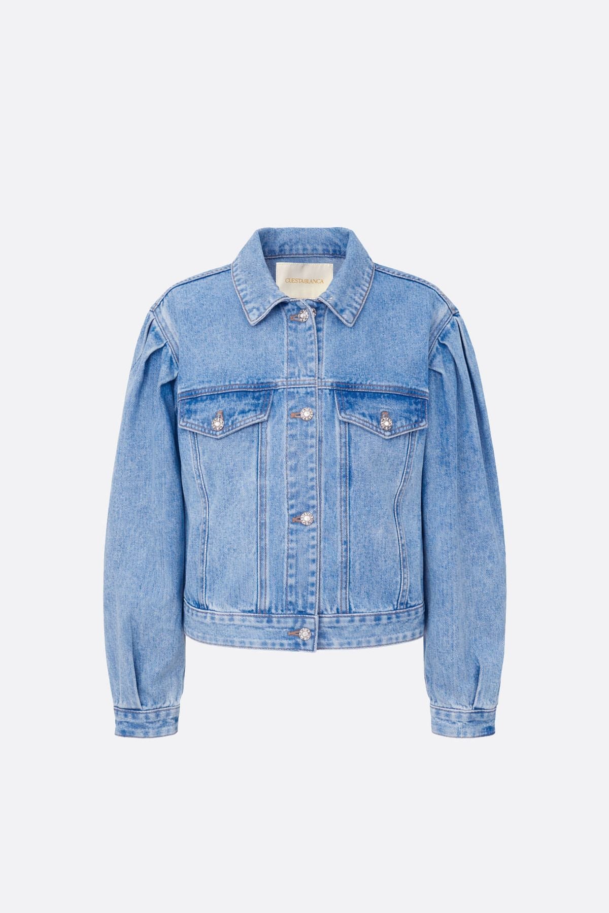 Campera Pleats Denim Blue